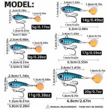 5g/8g/11g/14g/17g/20g Lure Bait Mini Ugly Fish VIB Sequins, Sinking Rotating Vibrating Sequins Bionic Lure Bait - Multicolor - View 4