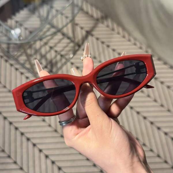 1 Stück Damen Hochwertige mit Katzenaugen Motiv, Cut Out Metall Bügel Preppy Stil für Schulanfang Katzenauge Form Cutout