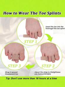 Fabric Hammer Toe Bandages, 6 Pieces Finger Protectors For Overlapping Toes, Finger Splints For Crooked Toes, Curved Toes, Bent Toes, Easy To Wear In Shoes. Toe Care Tools, Foot Care Tools, Summer Necessities For Travel (Not Medical Products), Bag, Organizer, Storage