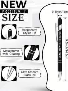 1/3/6/12/24pcs Customized Copywriting Inspirational Pen Ballpoint Pen Teacher Colleagues School Office Supplies Black Ink Inspirational Graduation Gift Father's Day, Easter, Graduation Season, Wedding,Back To School,School Supplies