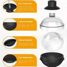 Moldes grandes de silicona para hacer bolas de hielo para whisky - Fabricante de bolas redondas con tapas para cócteles, bourbon y bebidas - Liberación fácil - Bandeja de cubitos de hielo perfectamente redondos
