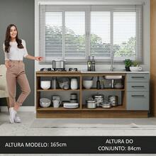 Kit Amario de Cocina 200cm Glamy Madesa Color Marrón y Gris - Marrón y Gris - Ver 5