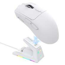 ATTACK SHARK X1 无线游戏鼠标带 RGB 充电底座，PAW3395 PRO 传感器高达 40K DPI，53g 超轻三模式电脑鼠标，1KHz 轮询率，5 个可编程按钮，用于 WIN/ - 彩色 - 查看 2