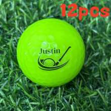 Balles de golf personnalisées, balles de golf personnalisables 3/6/9 pièces, personnalisez avec votre texte, 2 options de couleur, balles de golf haute visibilité à cœur en caoutchouc de haute qualité, cadeau inoubliable pour les golfeurs, idéal pour la Fête des Pères, remise des diplômes