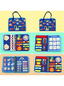1 Stück Beschäftigungsbrett für Kleinkinder, sensorische Aktivität - Montessori Spielzeug, Flugzeug Reiseaccessoires für Kinder, Spiele für Autofahrten, Leises Buch, Geburtstagsgeschenke, Lernspielzeug, Baby Bildung, Schule, Studenten, Schreibwaren, Schulmaterial, Stapelspiel, Aktivitäten für Kleinkinder, Lernspielzeug für Kinder, sensorisches Aktivitätsbrett, Baby Aktivitätsbuch, Leises Buch, sensorisches Spielzeug für Kleinkinder, Spielzeug für Kleinkinder, Beschäftigungsbuch Montessori