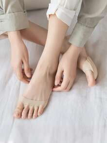 1/2/5 Paar Damen Anti-Blasen Halbe-Handfläche Fünf-Zehen Socken, Halbgrößen Pads für atmungsaktive High Heels, unsichtbare Vorderfuß Socken mit geteilten Zehen für High Heels, rutschfest, schweißabsorbierend, atmungsaktiv und belüftet, inklusive weicher Pads für High Heels, ergonomisches Design für höchsten Komfort