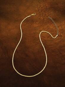 Tkool 1 pieza Collar minimalista y elegante de oruga dorada de moda, accesorio de cadena de clavícula brillante y elegante para mujeres