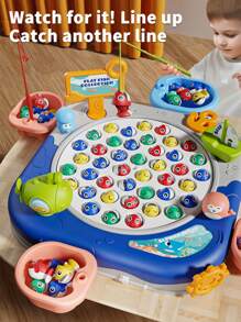 Hasbro طقم لعبة صيد السمك المغناطيسي الكهربائي الأزرق (42 سمكة) - صحن دوار للأسماك مع موسيقى للأطفال - هدية ممتعة لحفلات المياه
