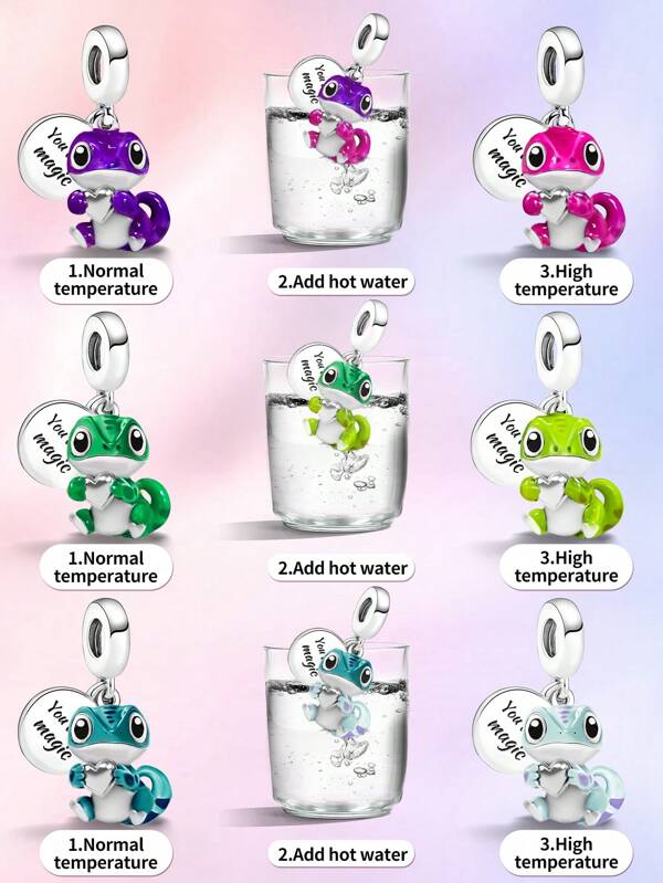 1 PC Silver PlatedLove Lizard Pendant Charm Pendant Ball Suitable For Bracelets DIY Women's Jewelry