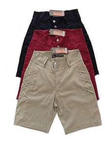 Women's Bermuda Shorts In Bengaline With Lots Of Elastane Fits Really Well - 黑色 - 查看 2