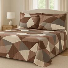 Paris Bedspread + Pillowcase 70x50cm Piquet Favinho – Charm And Comfort For The Bedroom Various Sizes - MOSAIC THUỐC LÁ - Xem 1