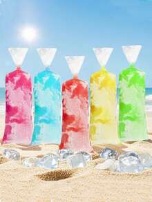 50Pcs-Long Ice Cream Bags For Vegetable/Juice, Puree, Ice Cream, Fruit Ice, Storage Bags That Can Be Sealed At Cold Temperatures, DIY Ice Cream Bags And Food Packaging Bags Gift Bags For Parties Kitchen, Disposable Lollipop Ice Bags  Crushed Ice Ice Bags Self-Sealing Transparent Lollipop Ice Bags - Transparent - View 2