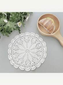 Vintage Handmade Crochet Lace Tablecloth, Hollow-Out Fabric Home Decoration For Living Room Coffee Table, Dust Cover, Dish Mat, Cup Pad