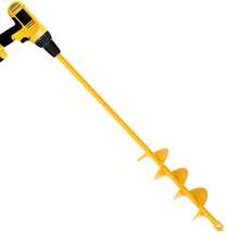 Garden Auger Drill Bit For Planting - 2"(D) X14.5(L) - Post Hole Digger Drill Auger For Gardening Bulbs, Flowers, And Bedding Plant - Made To Fit In Any 3/8 Hex Drill (Yellow) - Black - View 1