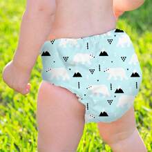 1pc Reusable Printed Cloth Diaper, Skin-Friendly & Breathable Inner Lining, Joyful Printed Pattern, Baby Pants, Training Pants, Learning Pants - Multicolor - View 6