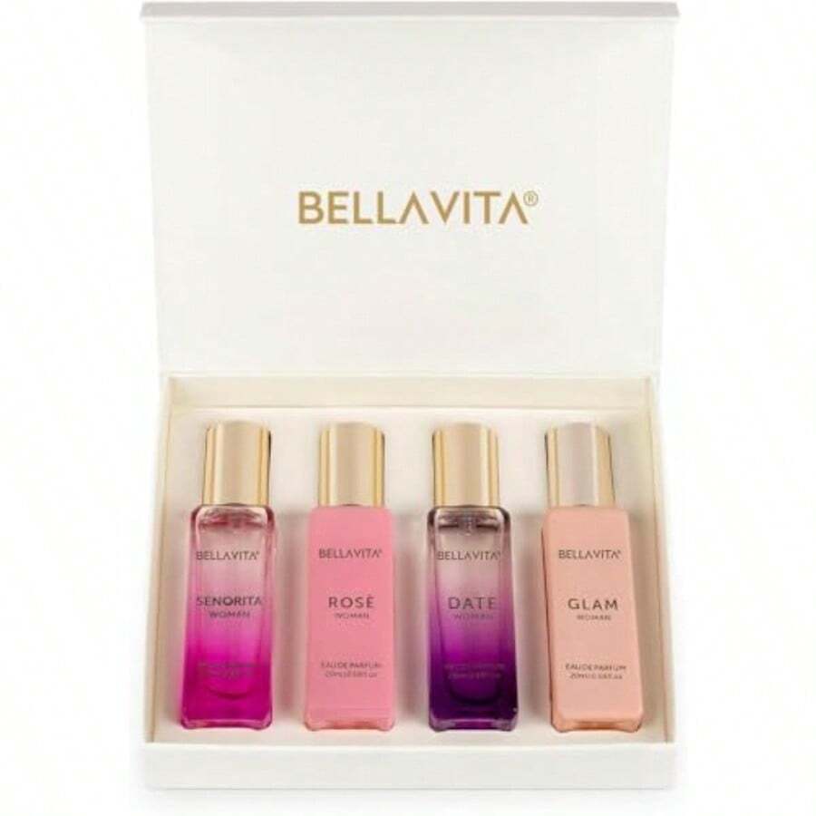 Hkr4492 Luxury Perfumes For Women Set 4x20ml Woman Perfume With DATE SENORITA GLAM ROSE Vanilla Perfume With Floral Sweet Musk Arabian Perfume For Women Cologne Perfume Gift Set - as pic - View 1