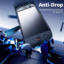 TPU Protective Case, Shock-Proof And Scratch-Resistant, Ergonomic Design, Compatible With Switch 2 Console, Can Connect To Protective Cover, TPU Protective Case Compatible With Switch 2 Console And Grip, With Thumb Stick Cover, Black, Suitable As Gift For Men And Women, Valentine's Day Gift - Multicolor - View 5