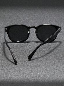 1 Pair Men's Retro Rivet Round Fashion Glasses, Versatile For Street Style, Outdoor, Riding, Beach, Party Back To School Fashionable Preppy School Look - Multicolor - View 8