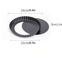 1/2 Pieces Non-Stick Pie Pan, Tartlet Pan With Removable Bottom, 9-Inch Cake Mold Pizza Cake Dessert Baking Mold, Easy Release Circular Chrysanthemum Pie Pan, Reusable Carbon Steel Mille-Feuille Pan, Oven Baking Durable Kitchen Tool