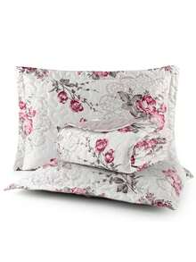 200 Thread Count Double-Sided 3-Piece King/Queen/Double/Single Floral Print Avere Bedspread - Lilac - View 1