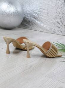 Women's Casual Outdoor High Heel Sandals, Easy Slip-On & Comfortable, Suitable For Daily Wear