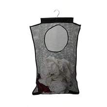 SKKREDoorHanging Mesh Laundry Hamper Bag Space Saving Corner Small Laundry Basket Dirty Clothes Hamper With Rotating Metal Hanger For Apartment RV Camper Cabin College Dorm Use Black 3r4v - Black - View 1