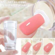 Transparente Silikon Nagel Stempel Form für französische Quadratnägel, Nail Art Stempeln, DIY transparenter Silikon Nagelschieber und Kratzer mit Gelatine Versiegelung, geeignet für schnelle Französische Spitzen Anwendung