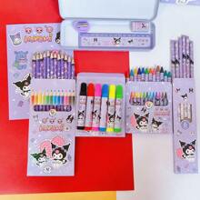 Sanrio Set de papelería Sanrio, caja de regalo de Sanrío Kuromi, útiles escolares MY Melody, suministros de vuelta al colegio, artículos escolares, lápices, borradores de lípics, perro Yugui, Mel Kitty, Hello Kittie, Set lujoso SANRIO, set de regalos para niños. Adecuado para regalar a niños como un regalo ideal de cumpleaños. , regalos de regreso a la escuela