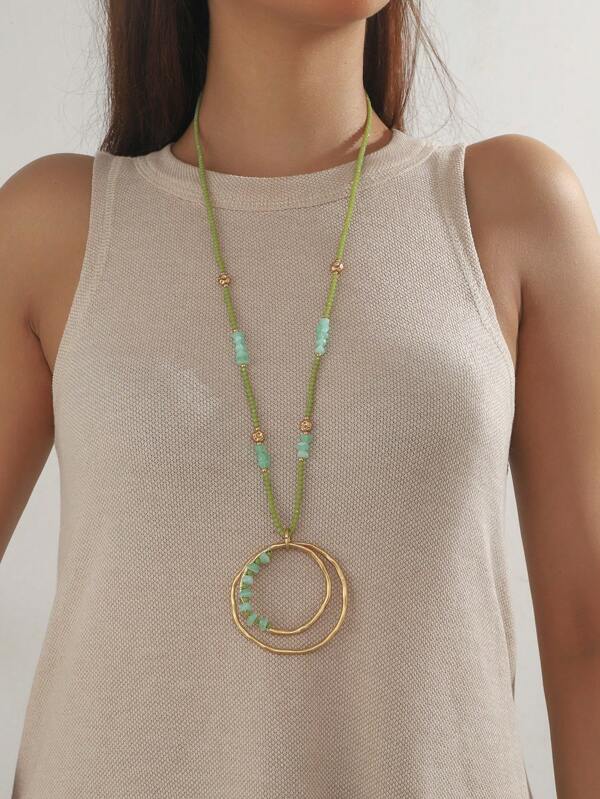 1 Stück Mode Perlen Legierung Halskette geeignet für täglichen Gebrauch von Frauen