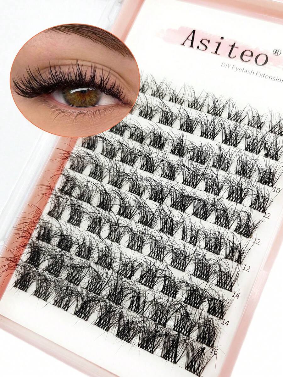Asiteo DIY 簇状睫毛 90 件 自然分段睫毛束 睫毛延长 单根睫毛 睫毛束 睫毛簇、睫毛簇、单根睫毛、睫毛、假睫毛