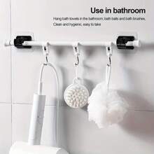 10pcs No Drill Curtain Rods Brackets, Wall Hooks, Adhesive Curtain Rod Holders With No Nails, Adjustable For High Curtains, Suitable For Bathroom, Kitchen, Home And Hotel, No Drill Needed Back To School Bathroom Decor