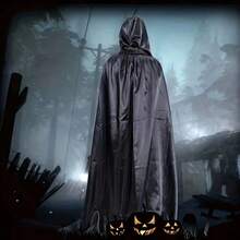 1 件黑红色双面巫师死亡斗篷万圣节表演服装