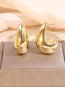 1 Paar Oversized dramatische CCB Material UV-beständige glänzende Tränenform Ohrringe Ohrstecker