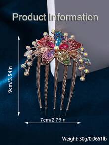 1 pieza Peineta de novia elegante con ondas doradas, accesorios para el cabello, accesorios para la cabeza, accesorios para el cabello para mujeres, dama de honor - Dorado - Ver 10
