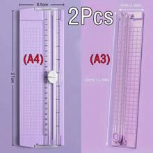 1 pieza Cortador de papel portátil A3/A4, herramienta de corte de precisión fácil de usar para la escuela, el hogar y la oficina, de material plástico