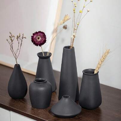 Small Ceramic Vase For Flowers Plants, Matte Vases For Modern Table Shelf Home Decor Wedding Frosted Elegant Ceramic Vase