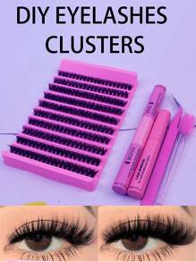 DIY Cílios Setoriais de Grande Capacidade para Efeito Natural, Estereoscópico e Denso, Fácil de Usar