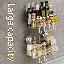 [ Thickened Large Suction Cup Storage Rack ] Wall-Mounted Storage Rack For Bathroom, Toilet And Toilet That Does Not Require Drilling And Draining