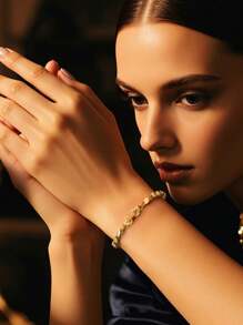 2025 New 18K Gold Plated Copper Vietnamese Sand Gold Horse Eye Bracelet, Peach Heart Bracelet Inlaid With Exquisite Zirconia, Foldable Clasp, Gold Rhombus Bracelet, Versatile & Fashionable Women's Gift