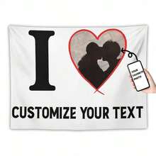 1面定制“我爱”主题花园旗 - 3x5英尺，耐用防褪色涤纶材质，带金属孔眼方便悬挂，适用于庭院、门廊和室内装饰，卧室美化，家庭茶室，卧室，客厅，母亲节，万圣节，复活节，圣诞节，父亲节，情人节，送给男友/女友的绝佳礼物 - 也可用于定制挂毯，花园旗 - 客製化「我愛」主題花園旗-款式二 - 查看 15