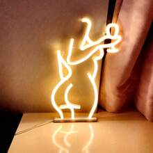 1 pieza Letrero de neón decorativo de pared para bar, luz LED con pilas o alimentación USB con diseño de jarra de cerveza, copa de cóctel, jarra de cerveza, letrero de neón de bar para habitación, dormitorio, decoración de bar