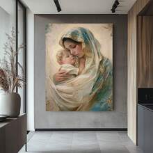 Cuadro con lienzo de la Virgen María, arte de pared católico de la Madre María y el Niño Jesús. Pintura de la Madona para decoración cristiana del hogar, decoración creativa, pósteres decorativos de alta calidad para dormitorio, gimnasio, bar, cafetería, arcade, sala de estar. Un regalo perfecto. - Enmarcado - Ver 4