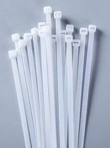 100 piezas de bridas de nylon autoblocantes blancas, ataduras de cables de plástico, correas para sujetar cables