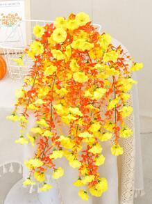 2pcs/4PCS/6PCS Artificial Hanging Plants Morning Glory Artificial Orange Vine Hanging Plants Suitable For Wall Home Living Room Indoor And Outdoor Autumn Decoration