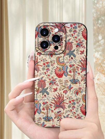 1 pezzo Custodia telefonica di design unico con stampa floreale autunnale a tema naturale, morbida cover protettiva opaca nera, regalo per fidanzata, amici, famiglia, compatibile con iPhone13/16/15/14/13/12/11/Pro/ProMax/X/XR/XS/XSMAX/7/8/PLUS e altri modelli