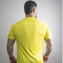 DRY FIT SHIRT KIT GYM T-SHIRT LIGHT TRAINING WITH UV+35 PROTECTION SUMMER All Loose - ĐEN + VÀNG + TRẮNG - Xem 4