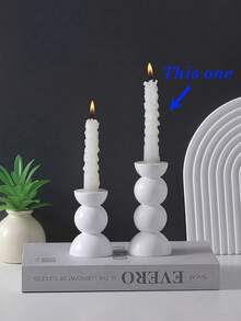 1 peça de suporte de vela escultural moderno preto ou branco – castiçal de resina alto e baixo para decoração de casa, centro de mesa, jantar romântico, presente de formatura, decoração de dormitório ou feriado - Multicolorido - Ver 10