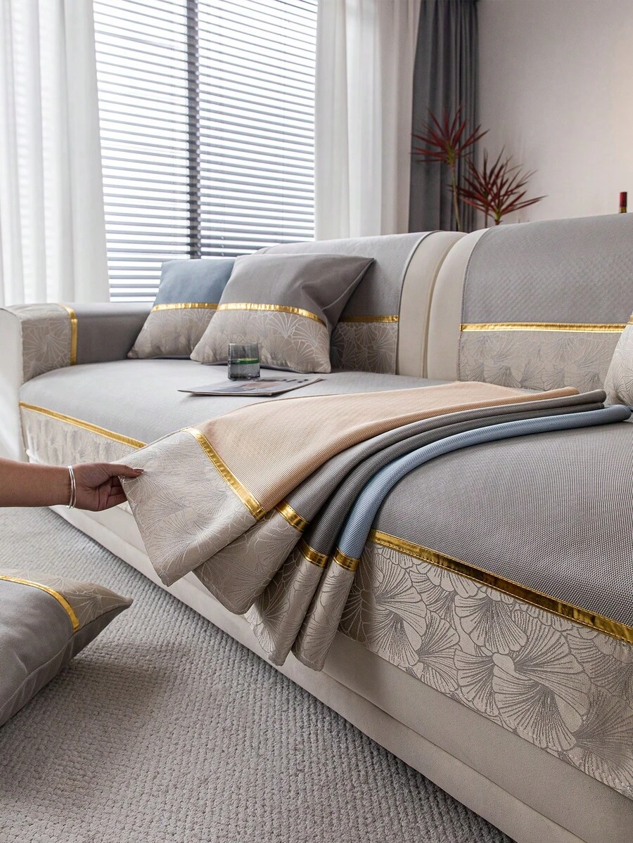 1 件夏季冰丝凉爽沙发套，百搭家居装饰宠物友好型沙发垫，适用于家庭卧室、书房、客厅和办公室椅子办公椅椅垫坐垫