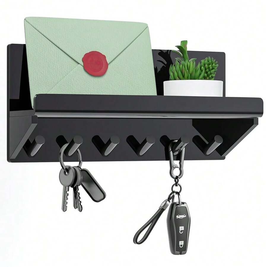 Decorative Key Holder For Wall - Acrylic Key Holder Wall Mount Key Hooks For Wall Key Holder With Shelf Entryway Key Ra Key - Multicolor - View 1