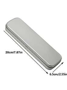 1个金属铅笔盒，高品质文具盒，带铰链，金属铅笔盒，适用于学校用品、笔筒、化妆刷收纳盒、包袋 - 彩色 - 查看 4